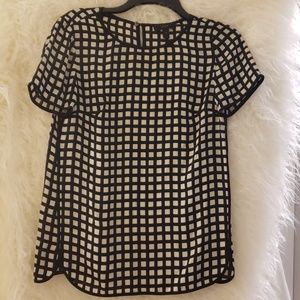 J. CREW Black and White Blouse
